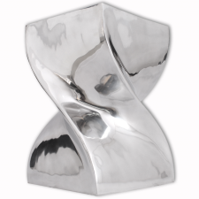 vidaXL Csavart alakú zsámoly/kisasztal alumínium ezüst színben bútor