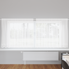 vidaXL Csipkés Függöny függönyökkel Fehér 300 x 180 cm Poliészter lakástextília