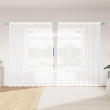 vidaXL Csipkés Függöny függönyökkel Virágos Fehér 300 x 200 cm Poliészter lakástextília
