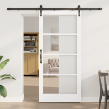 vidaXL Csúszdaajtó hardverkészlettel "ORKDAL" Fehér 93x202 cm nyílászáró