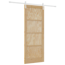 vidaXL Csúszó Ajtó és Tartozék Készlet 83x211 cm Szilárd Fa Fenyő (3333254) nyílászáró