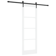 vidaXL Csúszó Ajtó Felszerelés Szett Fehér 73.5x211 cm Szilárd Fa Fenyő (3332382) építőanyag