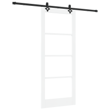 vidaXL Csúszó Ajtó Felszerelési Készlet Fehér 86x211 cm Tömör Fa Fenyő (3332314) nyílászáró