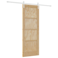 vidaXL csúszó ajtó hardver készlettel 73.5x198.5 cm masszív fenyő (3333242) építőanyag