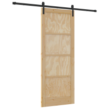 vidaXL Csúszó Ajtó Hardver Készlettel 83x211 cm Tömör Fenyőből (3333310) építőanyag