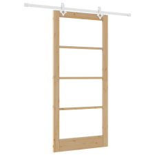 vidaXL csúszó ajtó hardver készlettel 93x202 cm Tömör fenyőfa (3332231) nyílászáró