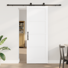 vidaXL Csúszó Ajtó Hardver Készlettel Fehér 78x211 cm Szilárd Fa Fenyő nyílászáró