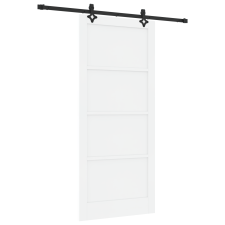 vidaXL Csúszó ajtó hardver készlettel Fehér 93x211 cm Tömör fa (3333517) nyílászáró