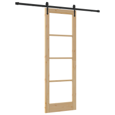 vidaXL Csúszó Ajtó Hardver Szettel 73.5x211 cm Szilárd Fa Fenyő (3332381) nyílászáró