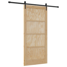 vidaXL Csúszó ajtó hardverrel 93x202 cm Szilárd Fa Fenyő (3333738) nyílászáró