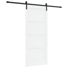 vidaXL Csúszó Ajtó Hardverrel, Fehér, 86x198.5 cm, Szilárd Fenyőfa (3333315) nyílászáró