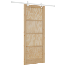 vidaXL Csúszó Ajtó Tartozék Szettel 86x211 cm Szilárd Fa Fenyő (3333568) nyílászáró