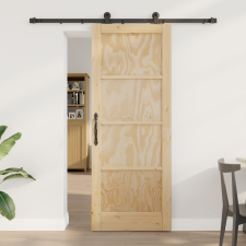 vidaXL Csúszóajtó Hardver Készlet 78x202 cm Masszív Fa Fenyő nyílászáró
