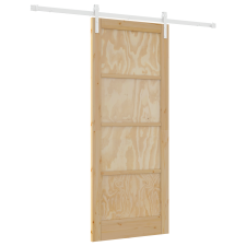 vidaXL csúszóajtó hardver készlet 83x202 cm szilárd fenyőfából (3333252) nyílászáró