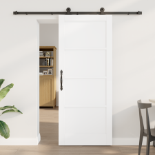 vidaXL csúszóajtó hardver készlettel fehér 83x202 cm szilárd fa fenyő nyílászáró