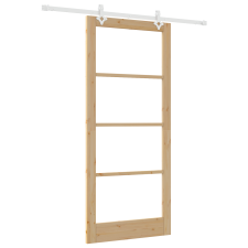 vidaXL csúszóajtó hardver szett 93x211 cm Tömör fa fenyő (3332233) nyílászáró