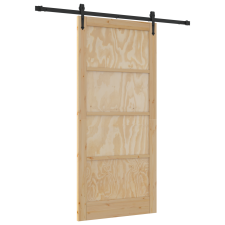 vidaXL Csúszóajtó hardver szettel 93x202 cm tömbfenyő (3333682) nyílászáró