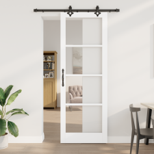 vidaXL Csúszóajtó hardver szettel Fehér 83x232 cm Tömörfa Fenyő nyílászáró