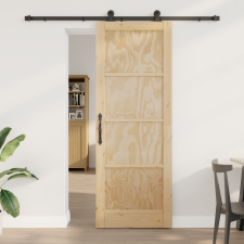 vidaXL Csúszóajtó hardverkészlettel 78x211 cm Tömör fenyőből nyílászáró