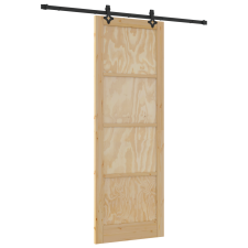vidaXL Csúszóajtó hardverrel 83x232 cm Tömör fenyő (3333536) nyílászáró
