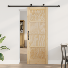 vidaXL Csúszóajtó Hardware Készlettel 73,5x198,5 cm Masszív Fenyő nyílászáró