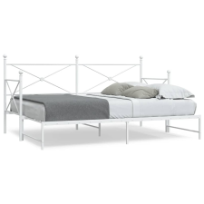 vidaXL Daybed with Trundle without Mattress White 90x190 cm acél ágy és ágykellék