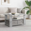  vidaXL Dohányzóasztal fiókkal Beton Szürke 77 x 55 x 42 cm Faanyag