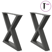 vidaXL dohányzóasztal lábak 2 db Antracit 50x(42-43,3) cm acél bútor