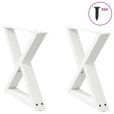 vidaXL dohányzóasztal lábak 2 db Fehér 50x(42-43,3) cm acél bútor