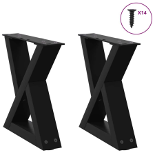 vidaXL dohányzóasztal lábak 2 db Fekete 30x(30-31,3) cm acél bútor