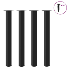 vidaXL dohányzóasztal lábak 4 db Fekete 100-102 cm Acél bútor