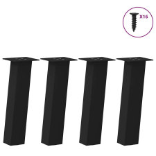 vidaXL dohányzóasztal lábak 4 db Fekete 42 cm Acél bútor