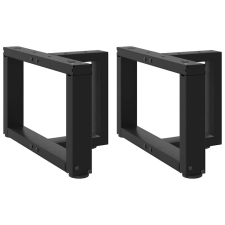 vidaXL dohányzóasztal lábak T-alakú 2 db Fekete 40x25x(30-31) cm acél bútor