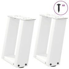 vidaXL Dohányzóasztal lábak U alakú 2 db Fehér 30x(30-31) cm Acél bútor