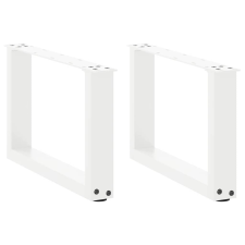 vidaXL Dohányzóasztal lábak U alakú 2 db Fehér 50x(30-31) cm Acél bútor