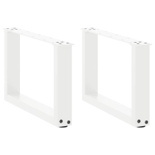 vidaXL Dohányzóasztal lábak U alakú 2 db Fehér 50x(30-31) cm Acél bútor