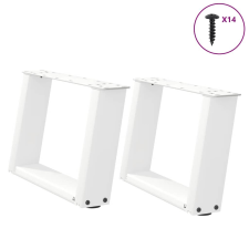 vidaXL Dohányzóasztal lábak U alakú 2 db Fehér 50x(30-31) cm Acél bútor