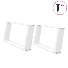 vidaXL Dohányzóasztal lábak U alakú 2 db Fehér 60x(30-31) cm Acél bútor