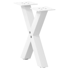 vidaXL Dohányzóasztal lábak X alakú 2 db Fehér 40x(30-31) cm Acél bútor