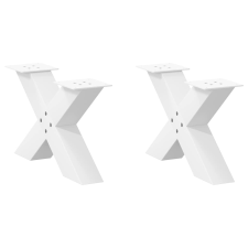 vidaXL Dohányzóasztal lábak X alakú 2 db Fehér 60x(30-31) cm Acél bútor