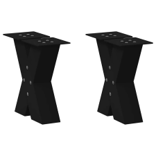 vidaXL dohányzóasztal lábak X-alakú 2 db Fekete 30x(30-31) cm acél bútor