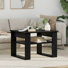  vidaXL Dohányzóasztal tárolóval Fekete tölgy 64 x 54 x 44 cm Faanyag bútor