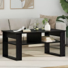  vidaXL Dohányzóasztal tárolóval Fekete tölgy 96 x 54 x 44 cm Faanyag