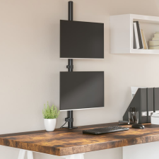 vidaXL dupla fekete acél monitorállvány VESA 75/100 mm tv állvány és fali konzol