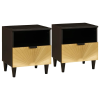 vidaXL Éjjeli asztal fiókkal 2 pcs Fekete és Arany 40 x 33 x 46 cm