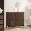 vidaXL Éjjeli asztal fiókkal barna tölgy 63.5 x 36 x 61 cm Faanyag
