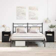 vidaXL Éjjeli szekrény 2 db Fekete tölgy 40x40x50 cm Mérnöki fa bútor