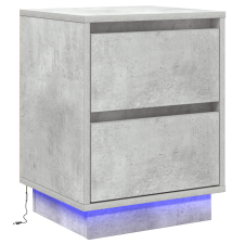 vidaXL éjjeli szekrény LED világítással szürke beton 39x34,5x50 cm (869616) bútor