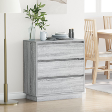 vidaXL Éjjeli szekrény LED világítással Szürke Sonoma 71x34,5x75 cm MDF bútor