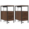 vidaXL Éjjeli Szekrények 2 pcs barna tölgy 30 x 48 x 61 cm Faanyag (859419)